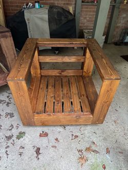 Handmade Rustic Wood Outdoor Lounge Chairs