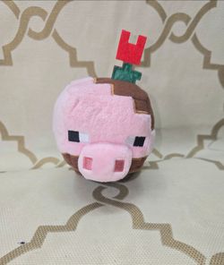 Mojang JINX Muddy Pig with Flower on Head Stuffed Animal 7" L Plush
