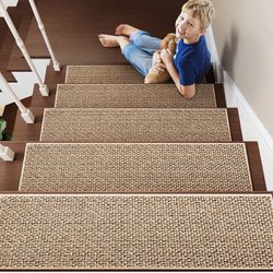 Non Slip Stair-Treads,Rubber Backing Stair-Runners for Wooden Steps,15PCS 