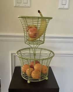 2 Tiered Metal Fruit/ Egg Basket