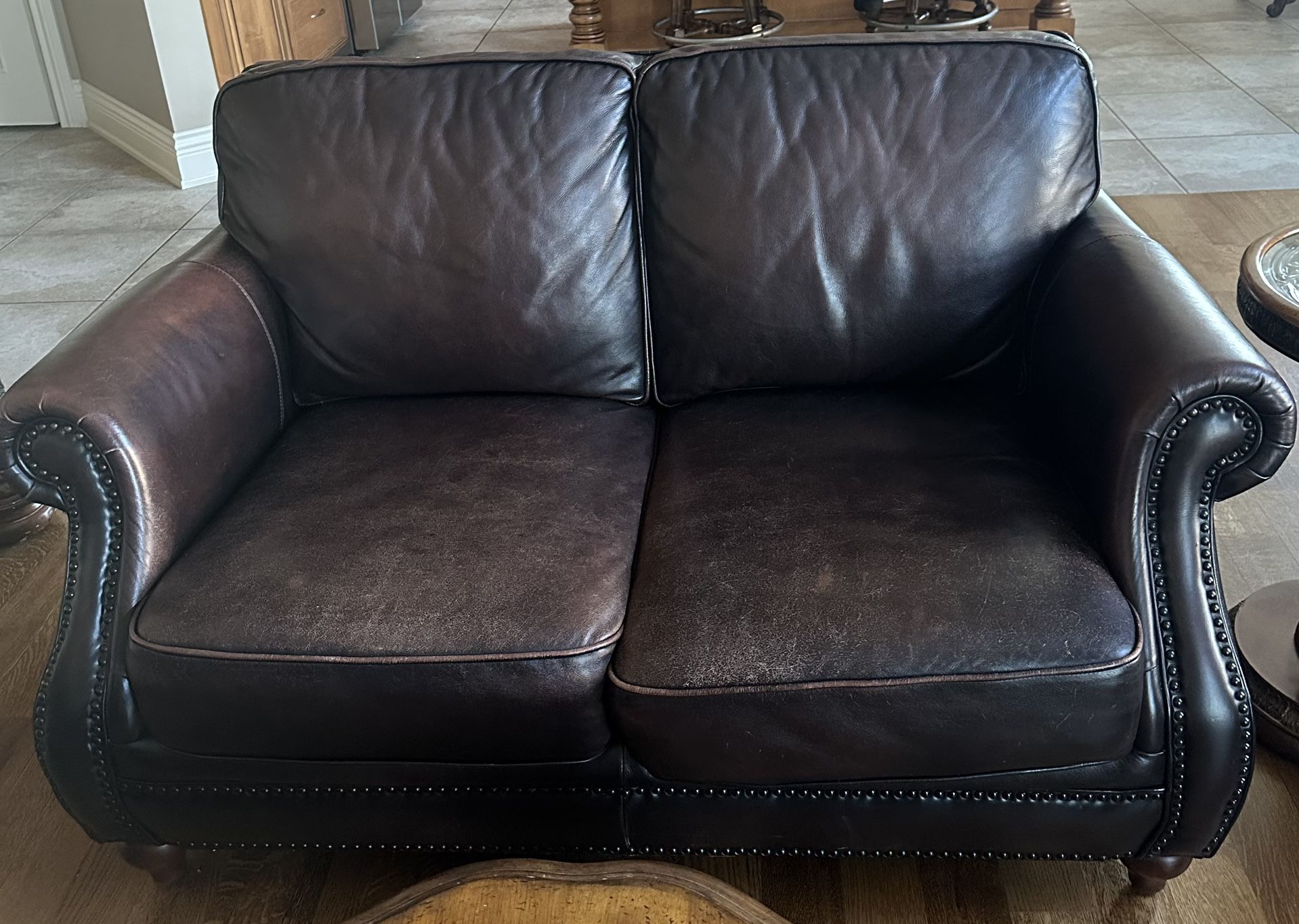 Sofa Set - 4 Piece Leather- Dark Brown