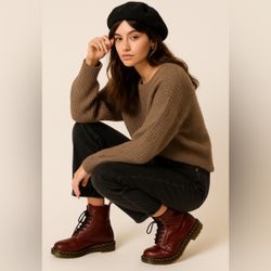 Dr. Martens Burgundy Oxiblood Combat Boots