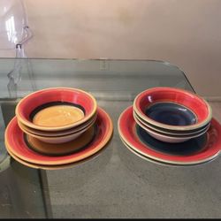 10 Pieces Royal Norfolk Mambo Vibrant Dinnerware Dinner Set 4 Plates 6 Bowls