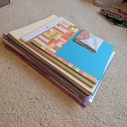 Assorted Card Templates, Colored Paper, and Cardstock