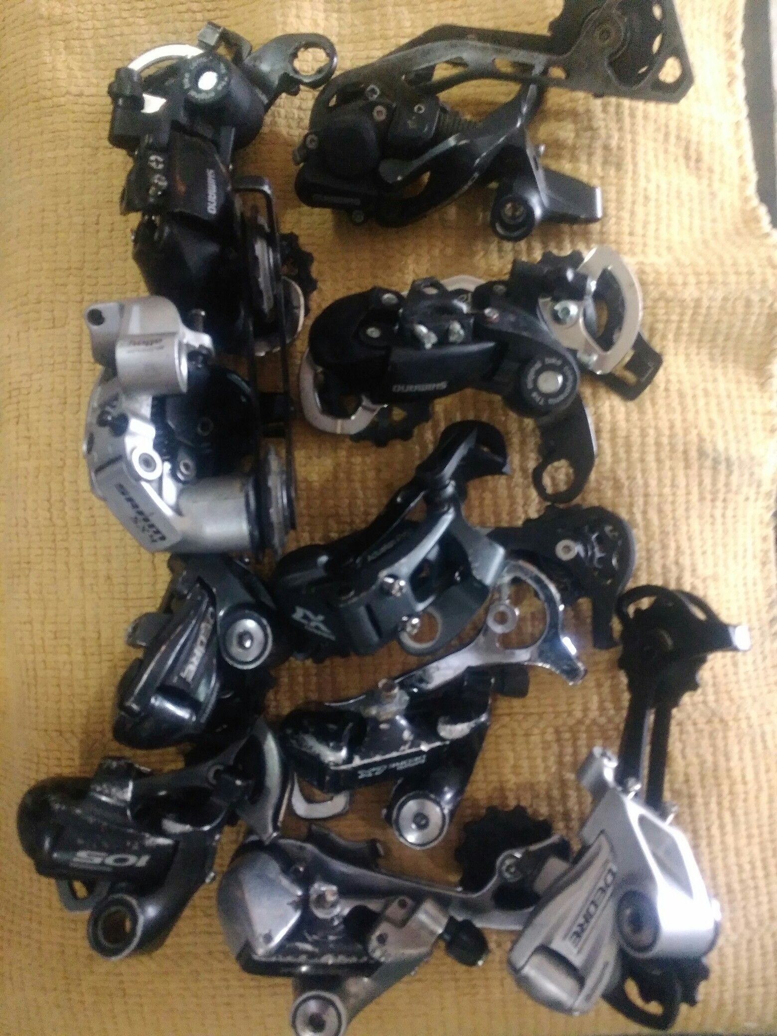 Seat posts, seats, bike racks front rear, handle bars, etc
