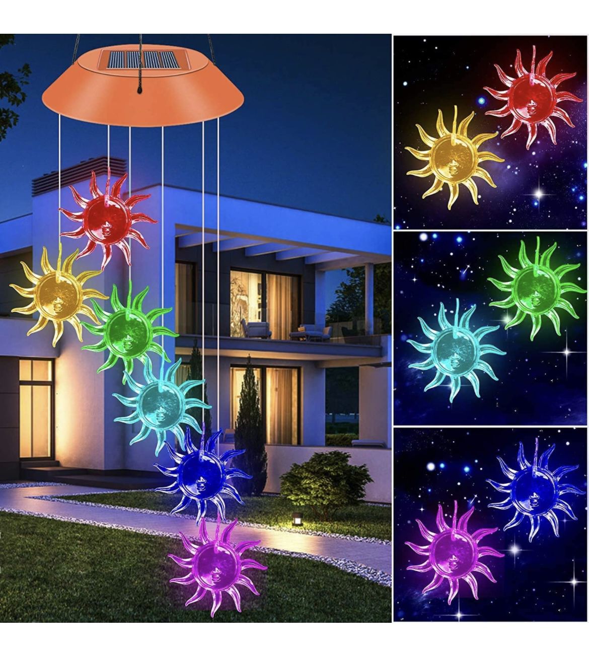 Solar Powered Wind Chime. Outdoor 