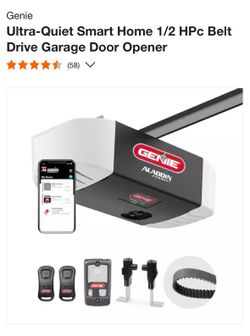 New Genie Ultra-Quiet Smart Home 1/2 HPc Belt Drive Garage Door Opener