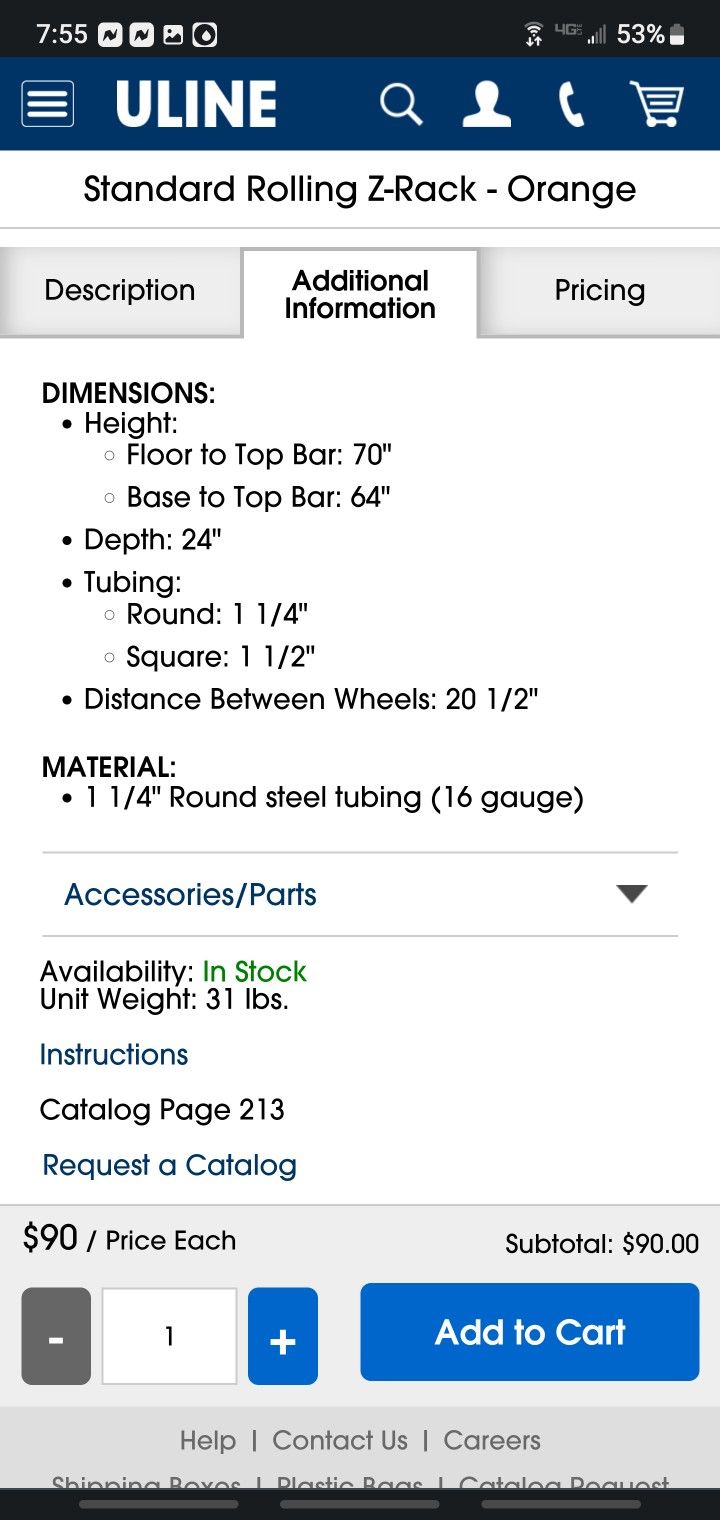 Uline Z Racks Commercial Clothes Racks for Sale in Los Angeles, CA