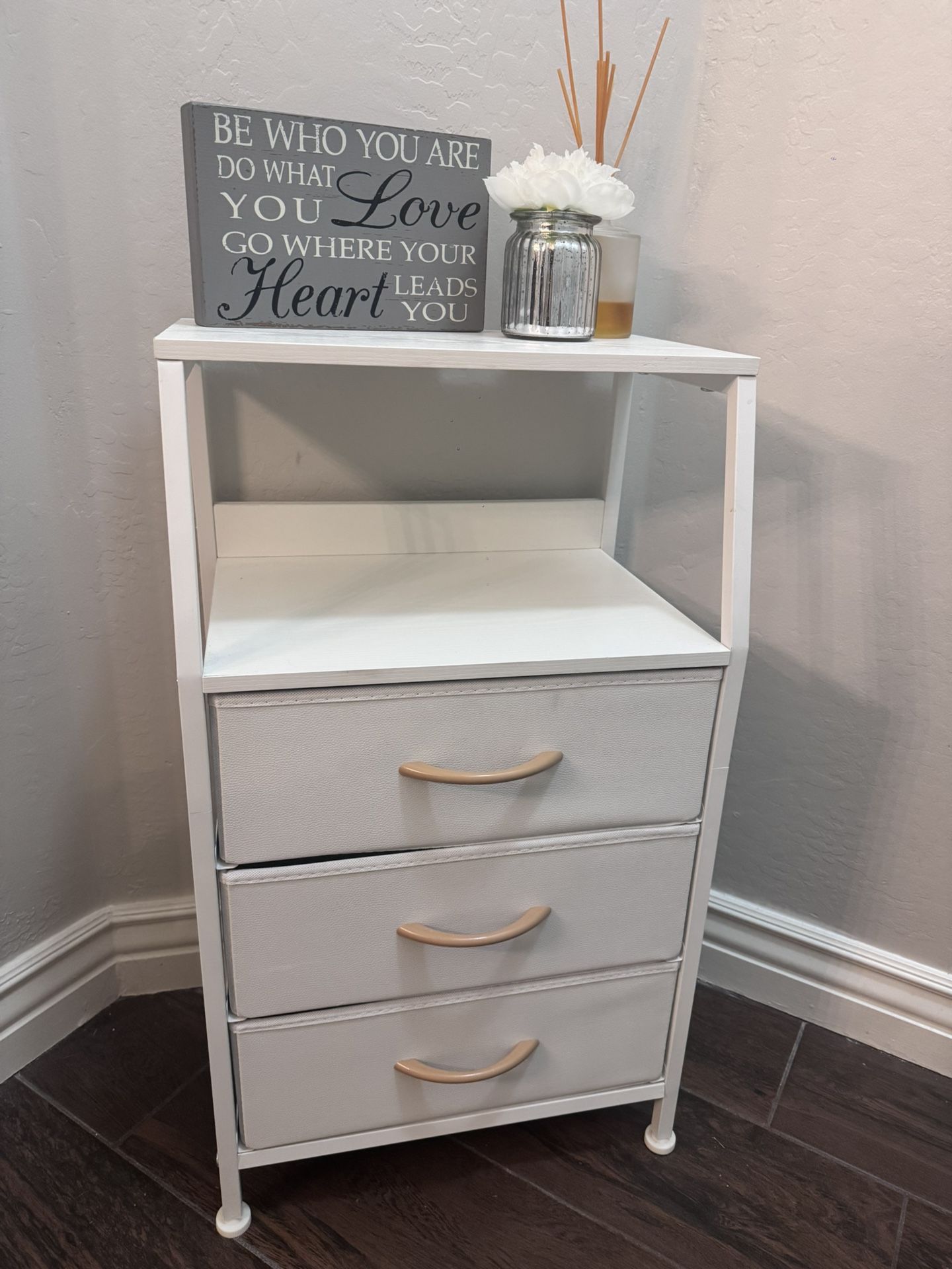 White Side Table Night Stand Printer Stand