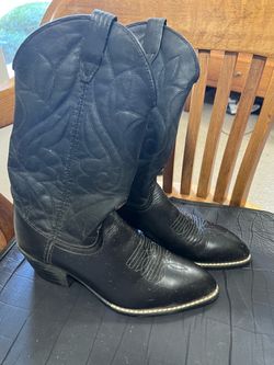 Black Leather Western Cowboy Boots