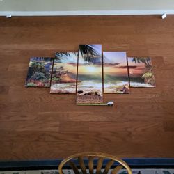 5 Panel Tropical Wall Art