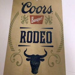 Coors Banquet Rodeo Bull metal tin sign