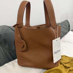 New Leather Bucket Bag – Brown