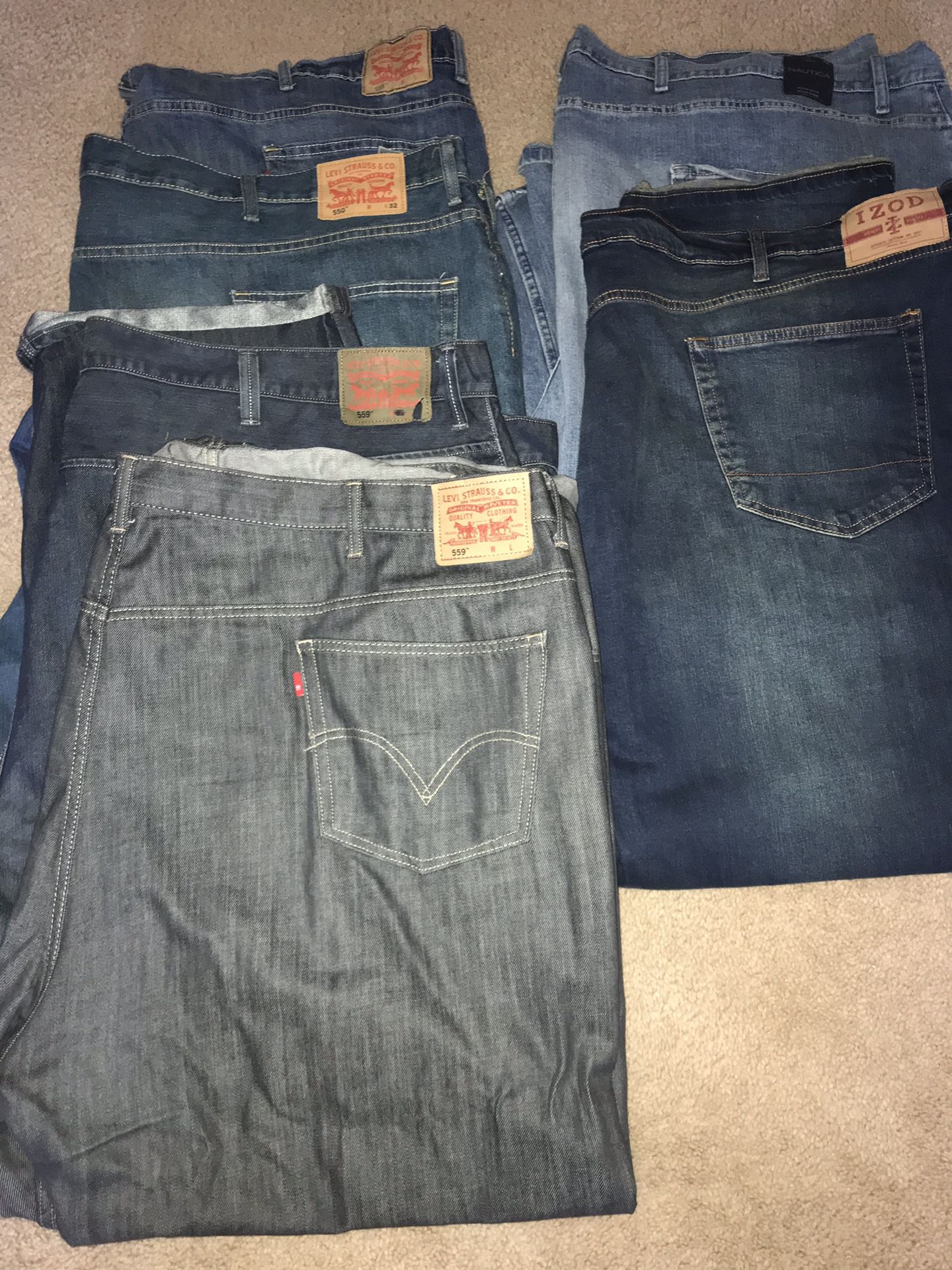 Levis, Izod and Nautica Jeans Big and Tall