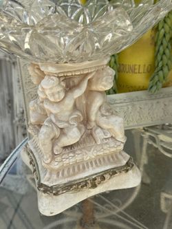Crystal Bowl with Cherub Figurine Base