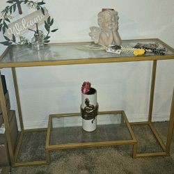 Gold/ Glass Console Table