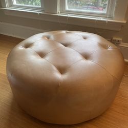 Mid-Century Leather Ottoman by Article