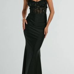 Black Mermaid Tail Dress Size M 