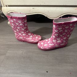 $10 Pink Hello Kitty rain boots kids Size 13/1