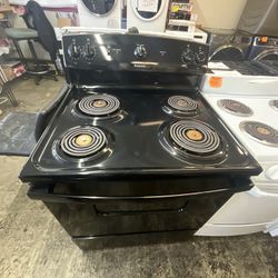 Black Hotpoint Coil Top Stove