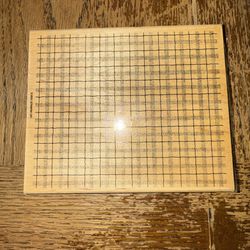 STAMPIN' UP STAMP STIPPLE PLAID RUBBER WOOD MOUNTED PRE OWNED USED CARD MAKING   Pre owned used. Prior owner did write a v on the side in marker, does