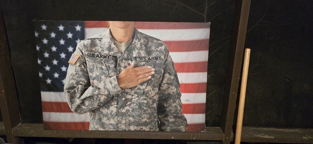 Woman In uniform On Canvas