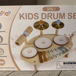 Kids Drum Set for Toddlers 3, Musical Instruments, Wooden Musical Toys, Montessori Sensory Toys for 3 year old, Gifts for baby Girls Boys