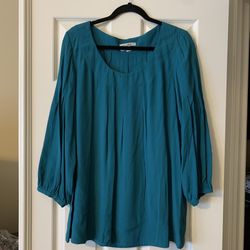 Banana Republic Turquoise Long Sleeve Blouse