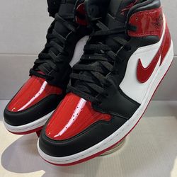 NIKE AIR JORDAN 1 MID “PATENT BRED TOE”
