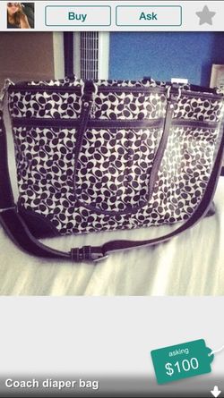 Coach diaper bag
