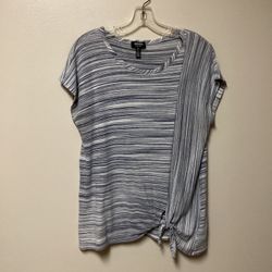 Women’s JONES NEW YORK Signature cotton/discos/polyester shorts sleeve pullover striped top… Size large