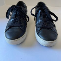 Michael Kors Keating Womens Size 6 Black Leather Lace Up Shoes