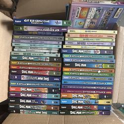 Dog man,  Captain underpants, Cat Kid And Bad Kitty Books. 