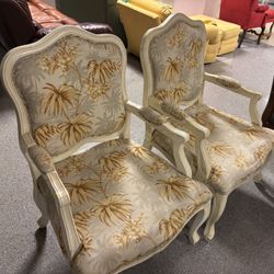 Set of 2 Upholstered French-Style Armchairs