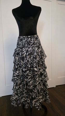 A tiered ruffle maxi skirt