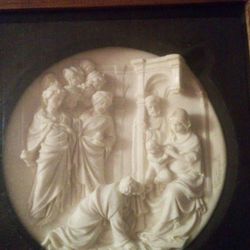 Alberto Santangela Collectors Plate In Wooden Frame