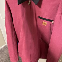Carhartt Men's Relaxed Fit Burgundy Detroit Jacket