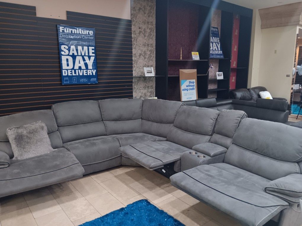 *Black Friday Weekend!!!*---Best Selling Alejandra Gray Microfiber Reclining Sectional Sofa---Now $1799!!!---Delivery/$10 Down Financing😉