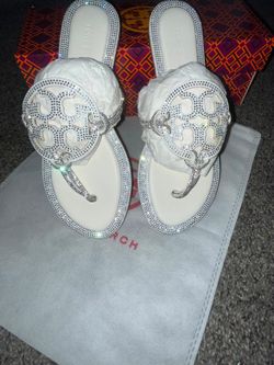 white glitter tory burch