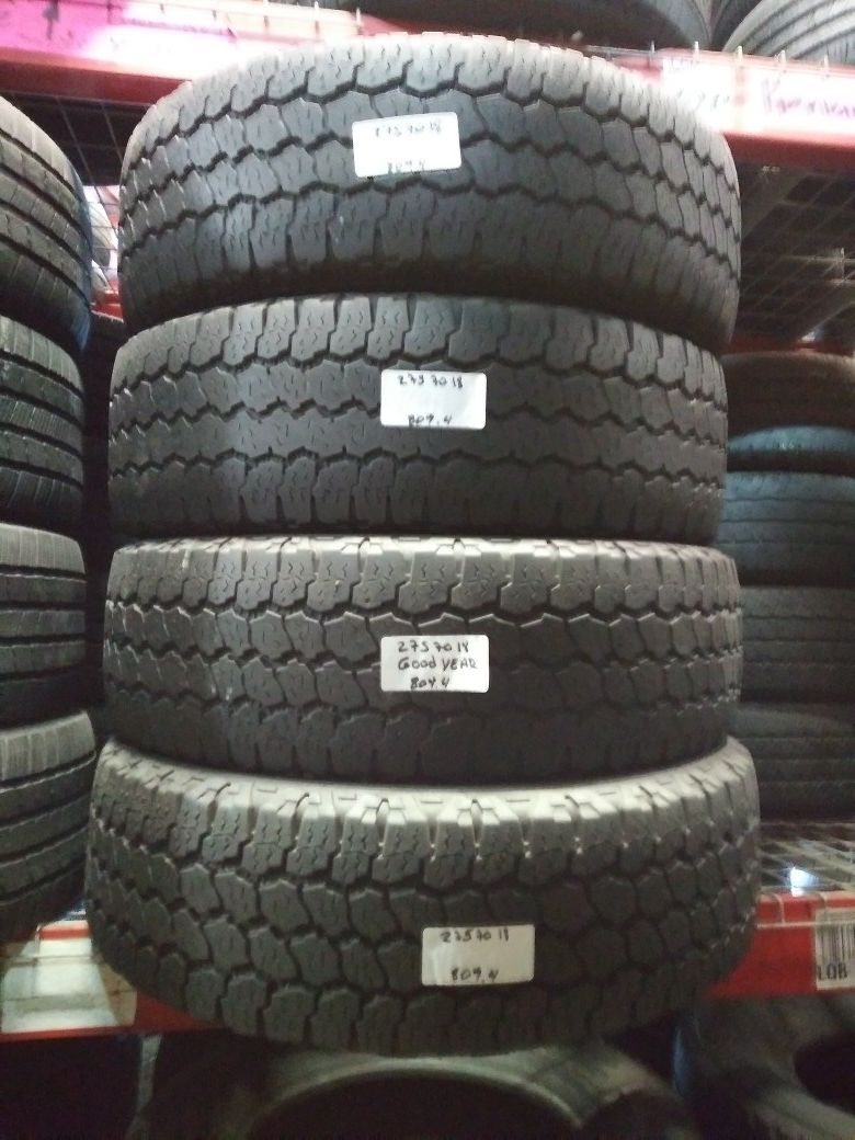 LT275/70R18 122R Load E Goodyear Wrangler TrailRunner AT 275/70R18 Matching  Used tire set 275 70 18 for Sale in Fort Lauderdale, FL - OfferUp