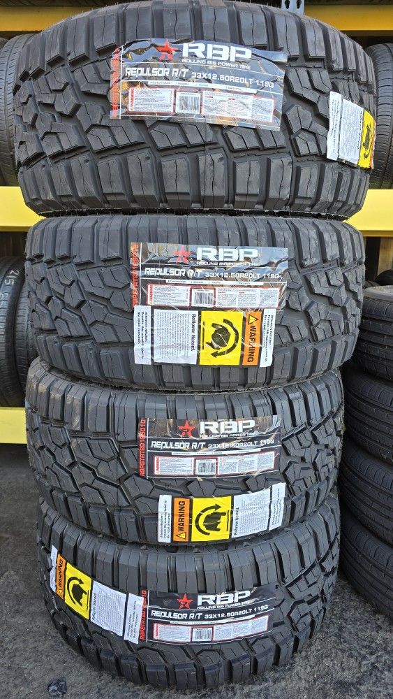 4 NEW TIRES 33x12.50R20 RBP REPULSOR RT F/12 with /50k Miles Warranty ...