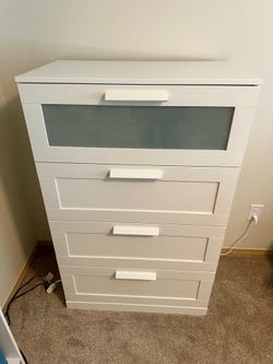 White IKEA Brimnes dresser