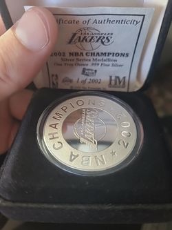 Silver Bullion 2002 Lakers Champions COIN