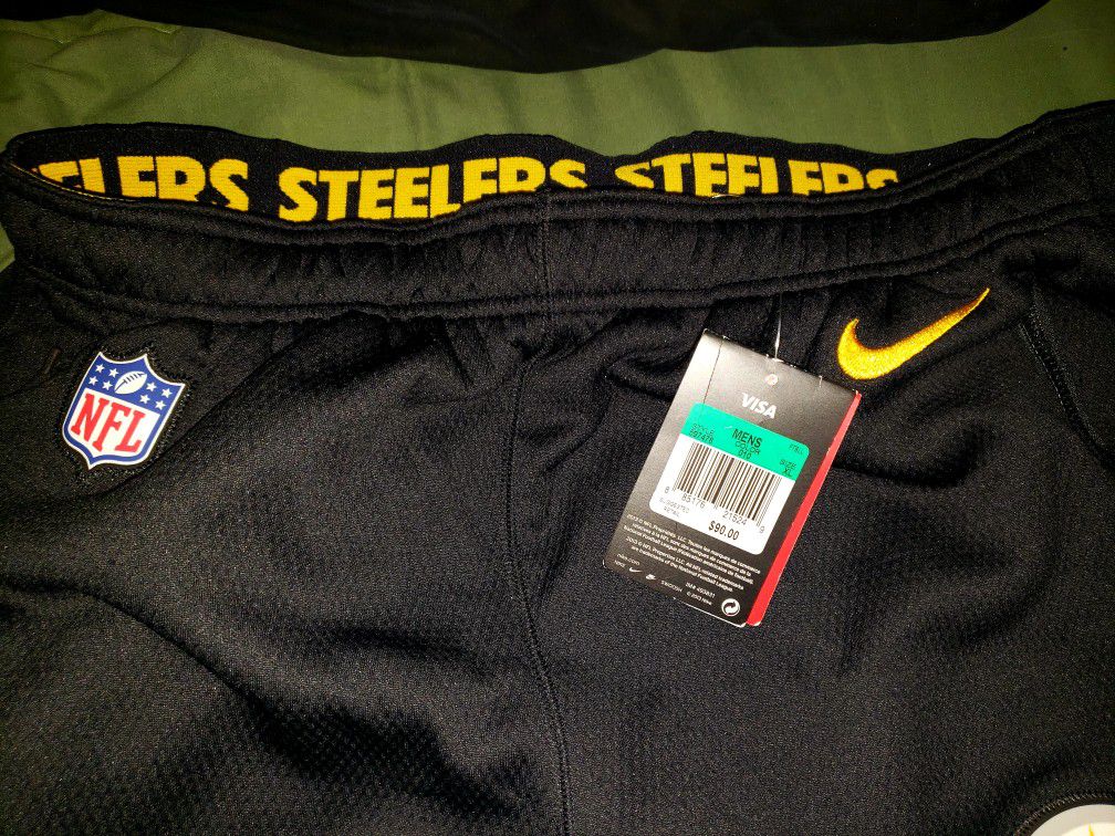 Steelers Nike Black KO Chain Performance Fleece Pants