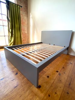 GRAY Ikea Malm HIGH full size bed frame * can deliver *