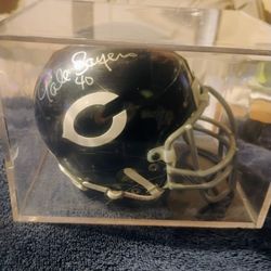 Chicago Bears Blue Mini Helmet signed by Dick Butkus & Gale Sayers