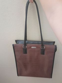 Targus Brown crocodile embossed faux leather computer tote