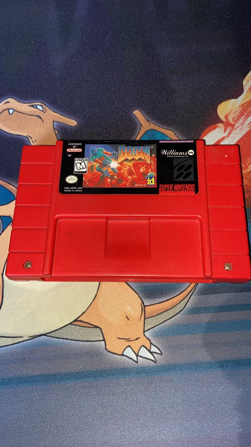 Doom Super Nintendo Red Cart (Loose)