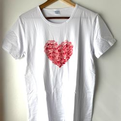 Heart Print Shirt, Medium 