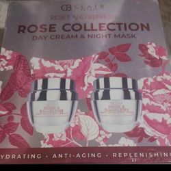 Clair Beauty Rose Day Cream & Night Mask Collection Sealed Vegan & Natural New

